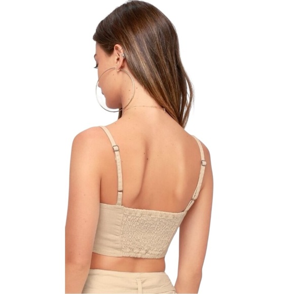 AMUSE SOCIETY Beige Cream Bustier Crop Top – Size M - Picture 4 of 11